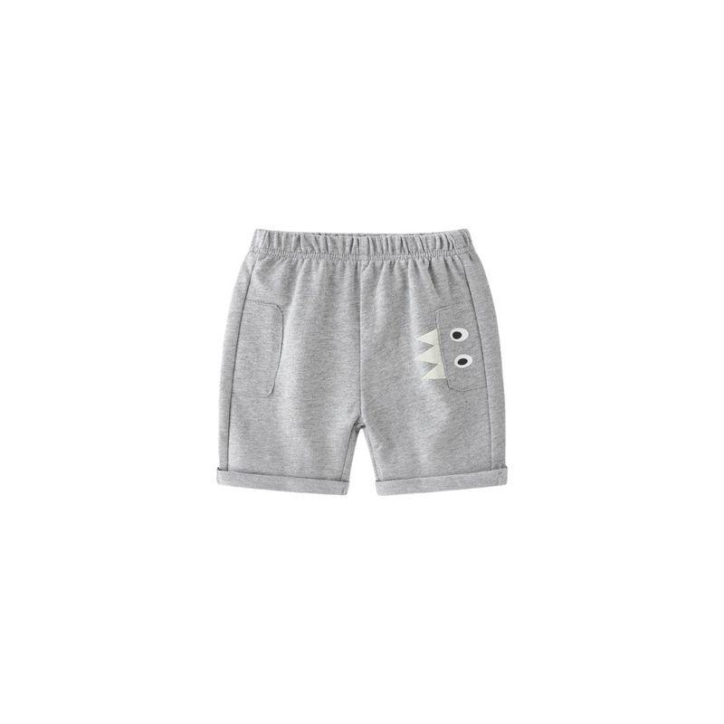 Kids Summer Shorts Boys' Middle Pants Cartoon Teeth Eye Beads Fifth Pants K-style Boys' Low Waist Pure Color Pants