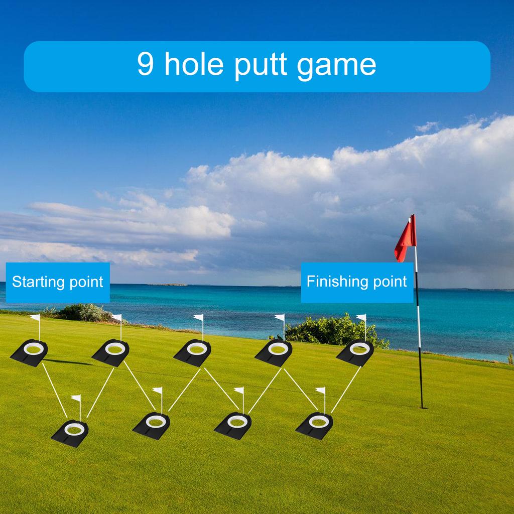 9Pcs Golf Putting Cup with Flag Golf Putting Hole Practice Training Aids Indoor Golf Putting Hole Putting Green Trainer