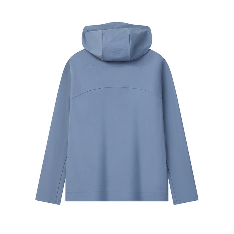 Fila Classic Minimalist Sports Casual Comfortable Versatile Hooded Woven Jacket Men jackets Fog-Blue F11M623701FBU