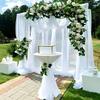 1pcsLarge White Sheer Chiffon Wedding Arch Drapes - Perfect for Ceremony Reception Decor Valentine's Day Gifts Party Supplies