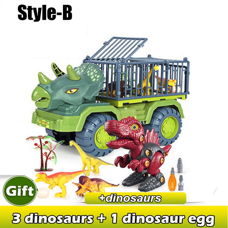 New Children's Car Toy Dinosaurs Transport Car with Dinosaur Large Engineering Vehicle Model Educational Toy Transport Vehicle Toy Boy Girl Gift