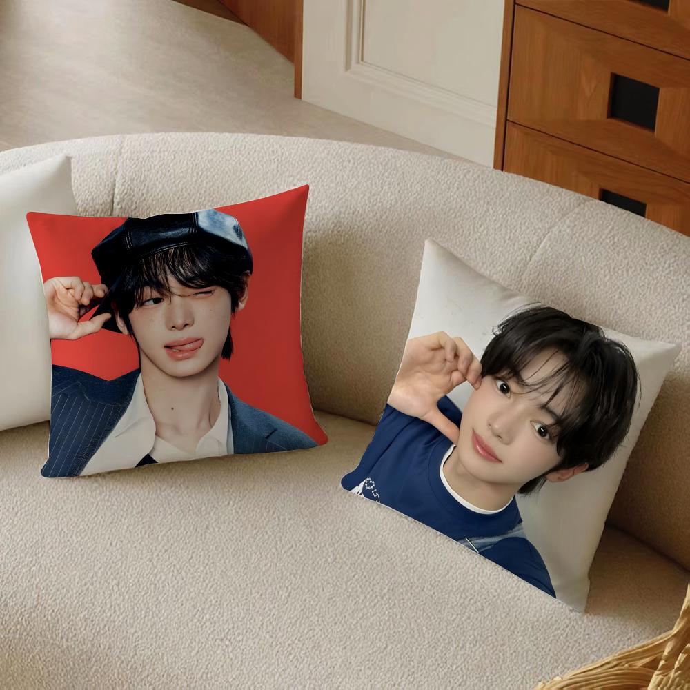 Casual Kpop Idol Fans Gift of HHANJIN Cushion Cover Daily Washable Linen Pillowcase Soft for Sofa Bed Home Room Decor