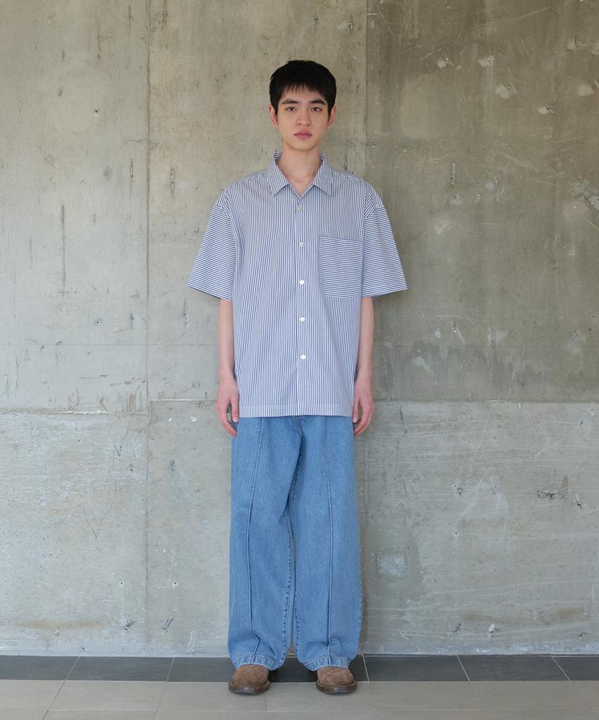 Holliseon Joshua Reverse Stripe Shirt Navy