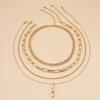 Geometric Alloy Necklace Set With Layered Chains For Unisex Fashion Accessory