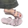 Keilabsatz sanfte Abendbrise Schleife Hausschuhe 2025 Sommer neu Französisches Temperament elegant lila mit Rock Sandalen