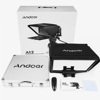 Andoer A12 Portable Camera Teleprompter Prompter for DSLR/ Mirrorless Cameras Video Recording Live