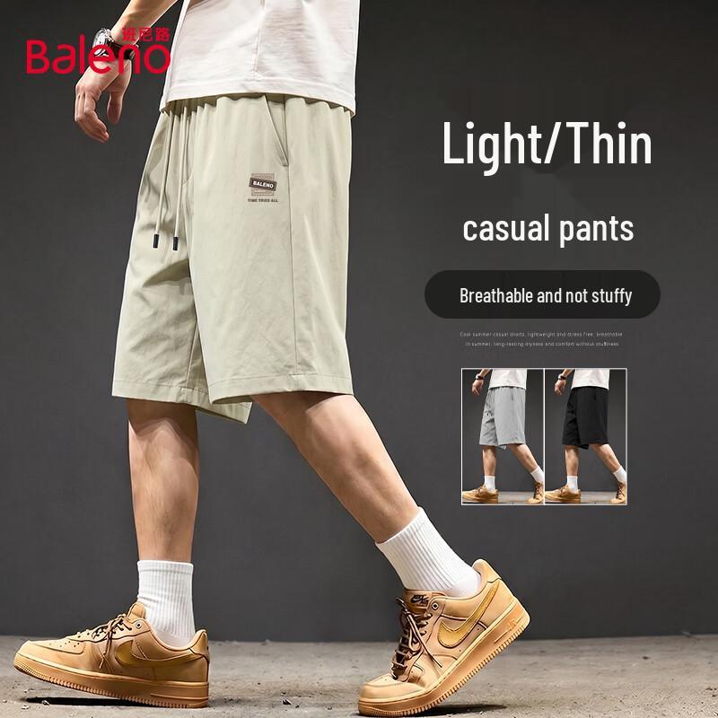 

Baleno Men s Washed Drawstring Mid-Length Shorts L