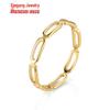 Women's 18K Rose Gold Titanium Steel Tricolor Cutout Ring