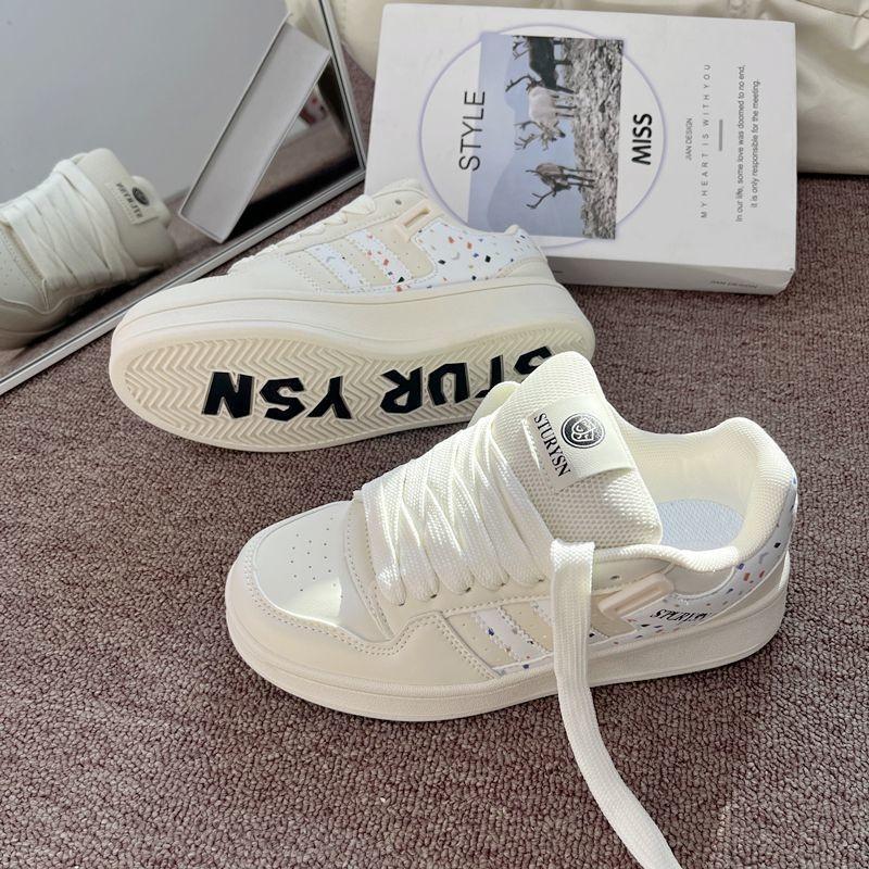 Campus style little white shoes women's ins tide 2025 summer new fashion versatile bread shoes sports casual board shoes
