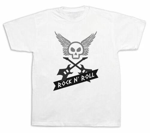 Новая мужская хлопковая футболка с принтом Rock N roll Гитара фрик череп графический дизайн 3XL