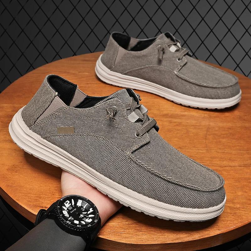 Mode Loafers för Män Skor Nya Män Canvas Skor Klassiska Fritidssandaler Bekväma Andningsbara Sneakers för Män Zapatillas Hombre