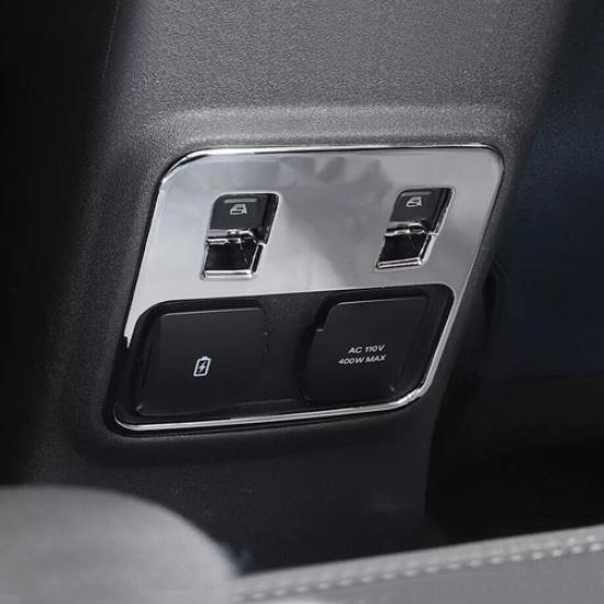 For -2024 Ford Bronco ABS Chrome Rear Window Lift Control Switch Cover Trim