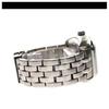 Used COGU Men's Watch Automatic AT Rectangular Back Slot 3 Hands Silver SS Genuine Belt Skeleton Character Limited Edition