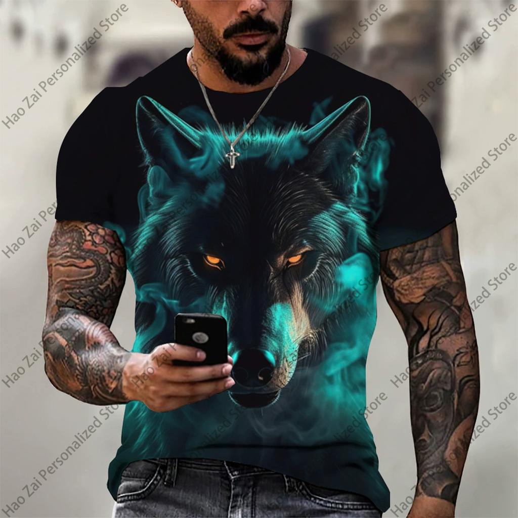 2026 New Summer Fashion: Cool 3D Animal Digital Print Trendy Men's Round-Neck Short-Sleeve T-Shirt—SoftComfortableand Breathable