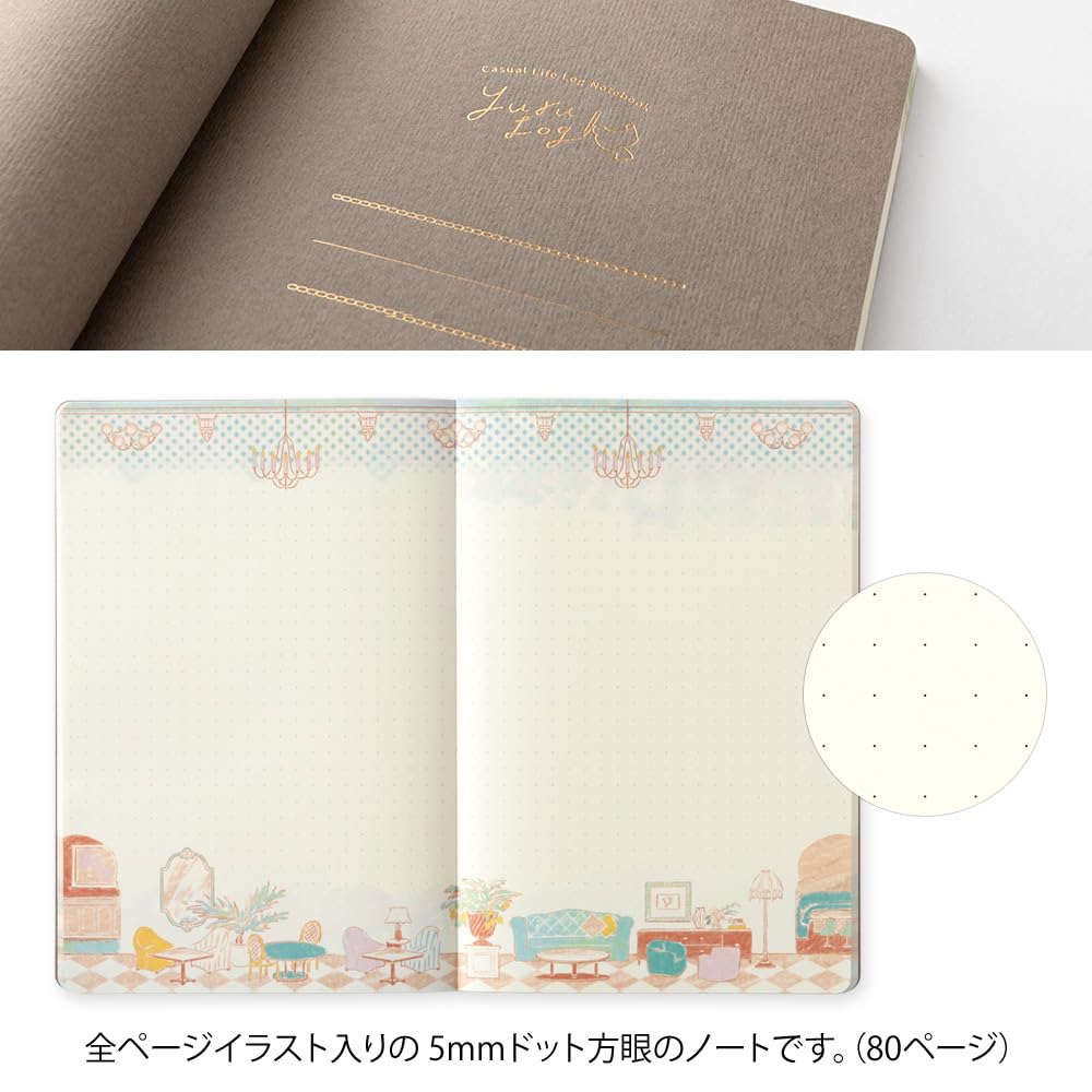 Midori Notebook Yurulog B6 Travel and Hotel Pattern 15366006