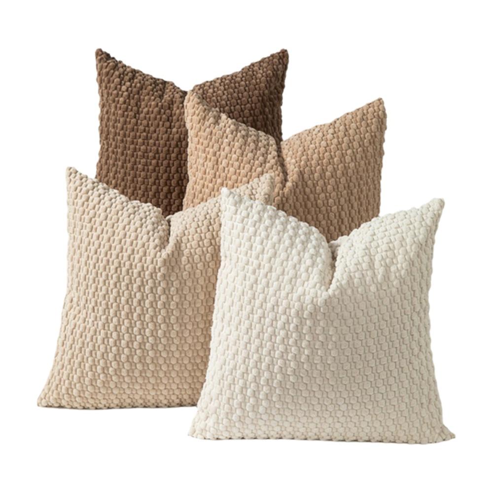 4PCS Solid Color Corn Kernel Throw Pillow Cover Grainy Texture Pillowcase Farmhouse