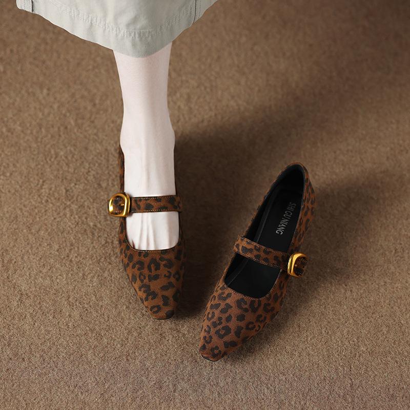 

286-20 popular Korean version of single shoes 2025 spring and summer popular new low-heeled light-mouth shoes foreign style Mary Jane 39