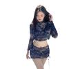 2024 Koreansk Ins Stil Bikini Sett: Fire-dels, slankende, high-end badedrakt med langermet cover-up