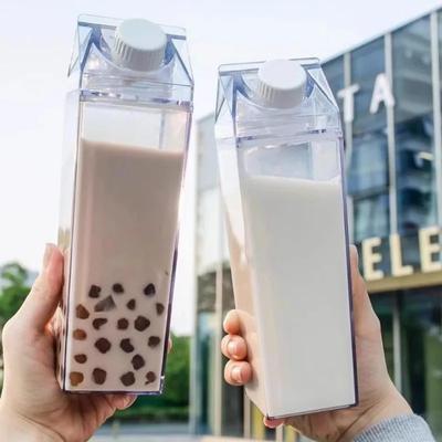 500/1000ml Milchtee-Wasserflasche Trinkkrug Großes Fassungsvermögen Saft-Teetasse Transparent Milchflasche Tragbare Plastikflasche