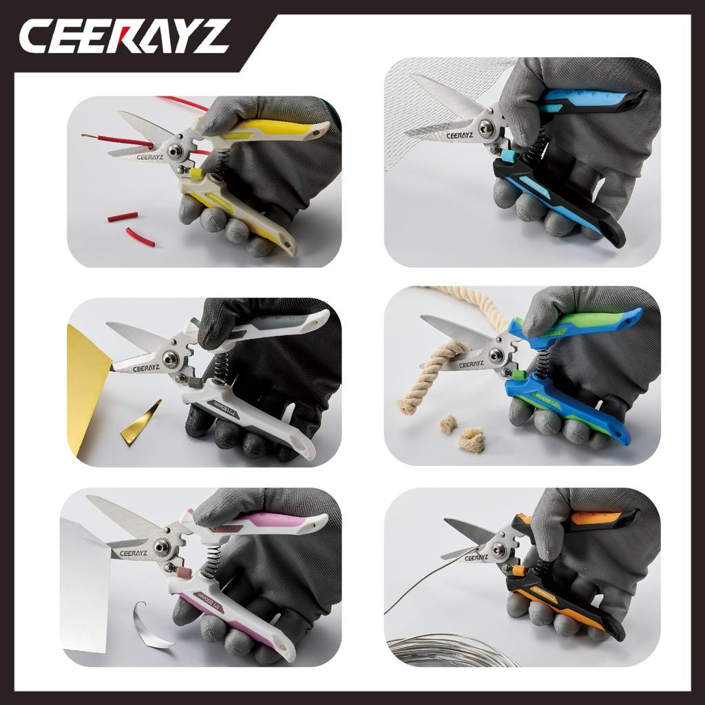 CEERAYZ Scissors 185mm Multipurpose Heavy Duty 420 Japanese Stainless Steel Industrial Scissors Scissors Metalworking Pruning Gardening Pruning with