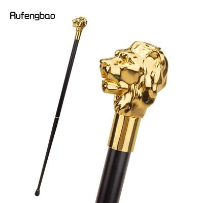 Bastone da passeggio alla moda con manico a testa di leone in oro di lusso per bastone da passeggio decorativo per feste Bastone da passeggio con pomello pastorale elegante 93 cm