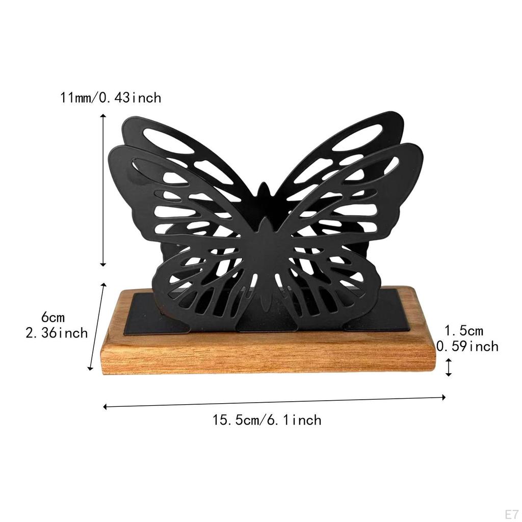 Butterfly Napkin Holder for Table Countertop Organizer Compact Paper Tissue Dispenser Bar