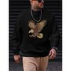 Men's Eagle Print Casual Sweatshirt-Long Sleeve Crew Neck, Stylish and Durable, Sporty Casual Style, Lightweight Fabric, Vibrant Living