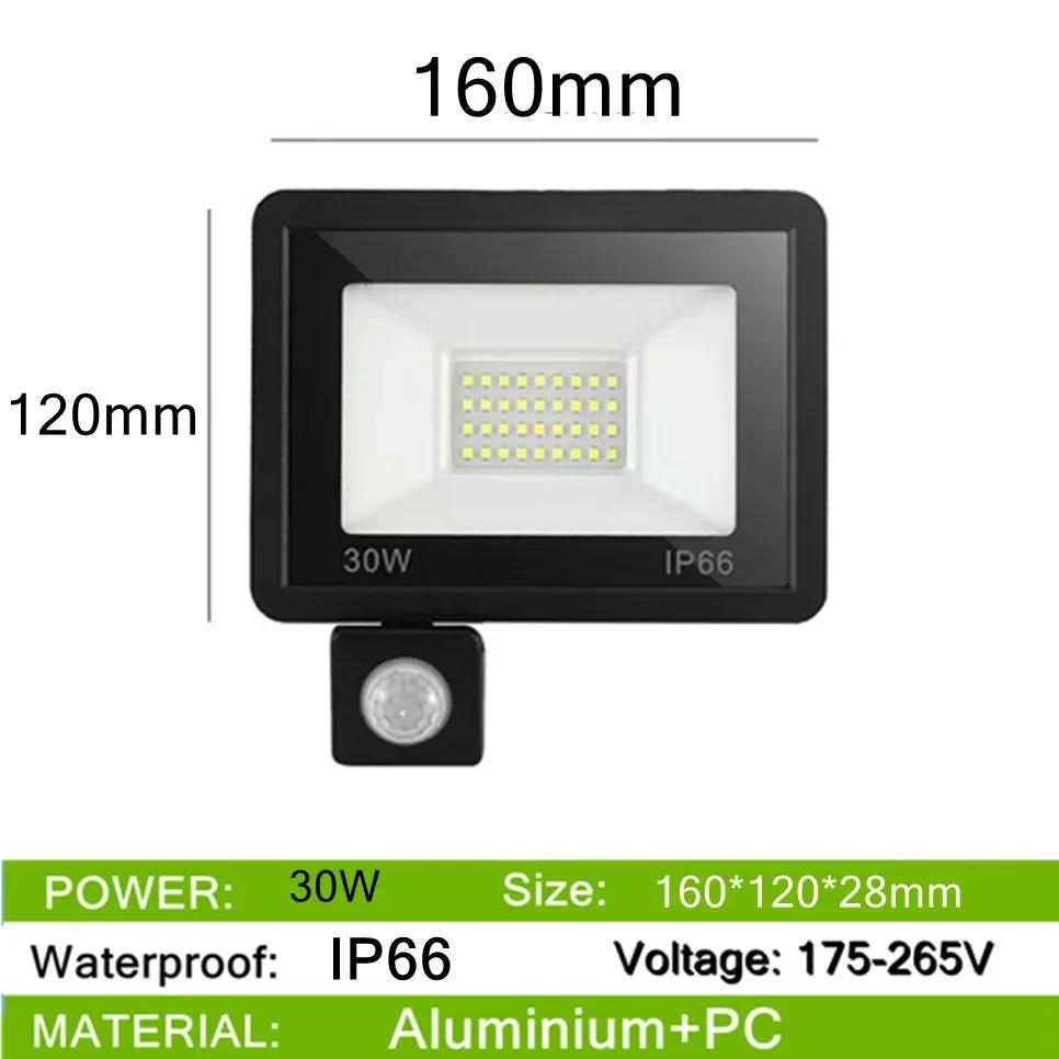 AC220V PIR Motion Sensor LED Flood Light IP66 Waterproof 200W 150W 100W 50W 30W LED Hanging Exterior Outdoor Wall Lamp Spotlight