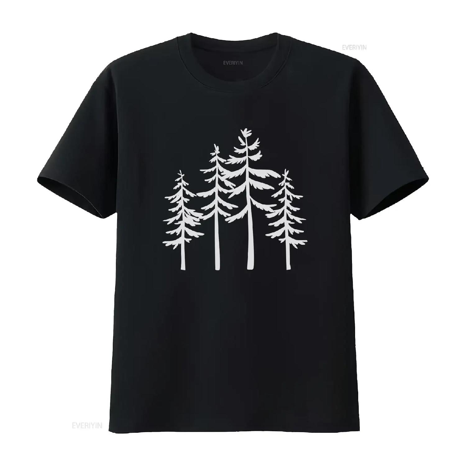 Pine Tree T Shirt Trees Camping Hiking Adventure Nature Lover Outdoors vintage Washed streetwear Comfortable Casual homme XXXXL