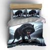 Black Wolf Roaring In Snowy Wilderness Duvet Cover Set With 3D Printing Design Soft Polyester Bedding Set All-Season Comfort