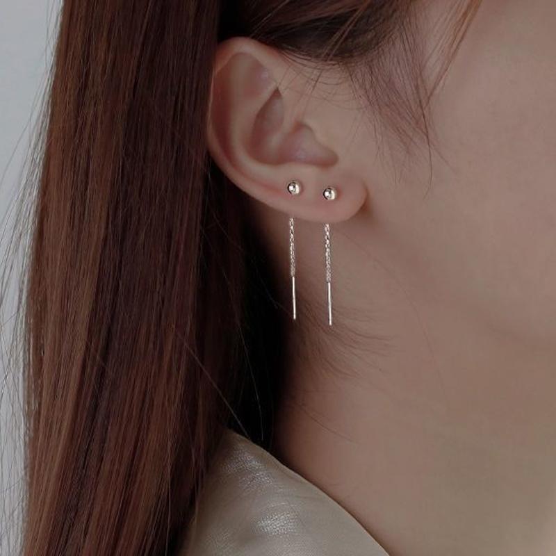 2021 Fashion Silver Color Heart Earrings for Women Long Tassel Dangle Earrings Dainty Party Jewelry Wholesale
