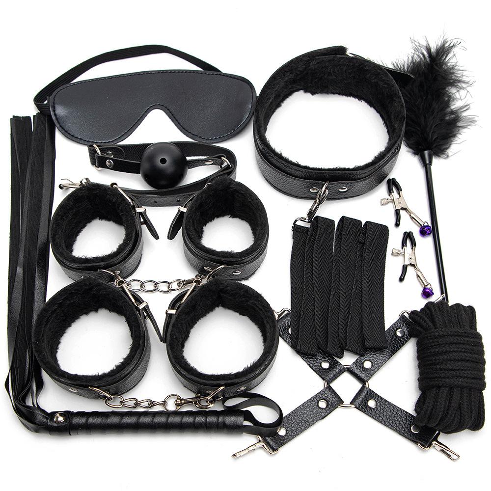 Leather Kit Bondage Set Adult Toys Sex Games Handcuffs Whip Sm Sex Toy Kits Exotic Accessories Erotic Sex Toys for Couples