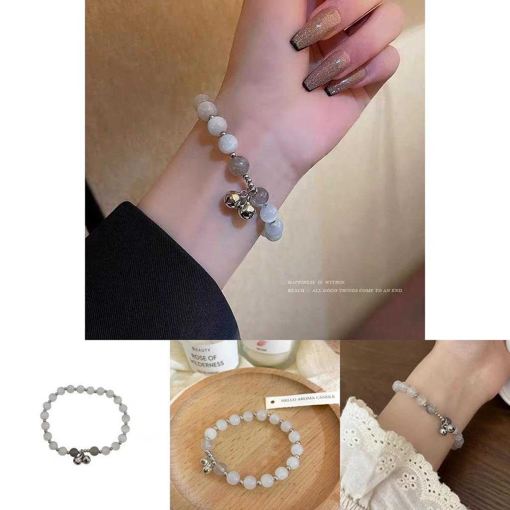 Trendy Alloy Bell Bracelet Sophisticated Cat Eye Stone Design Womens Jewelry