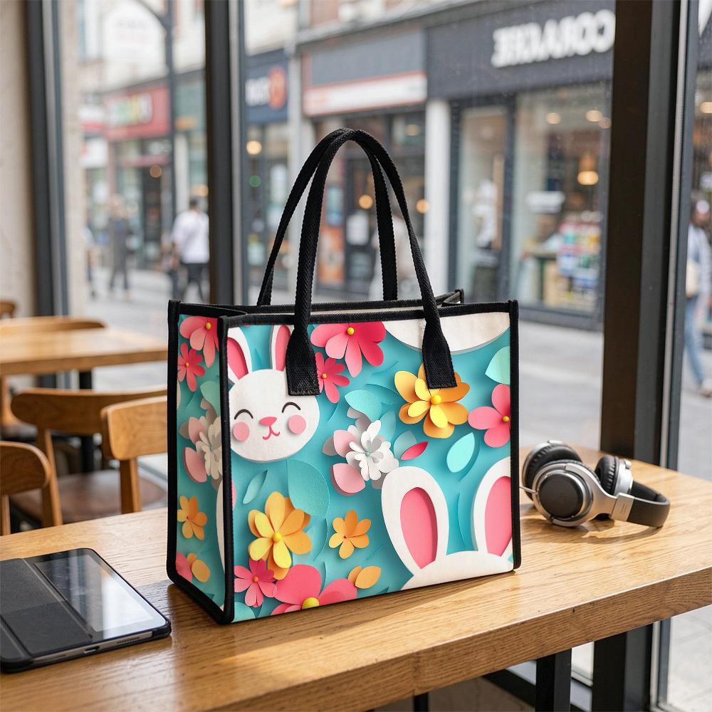 Cute Rabbit Floral Casual Tote Bag