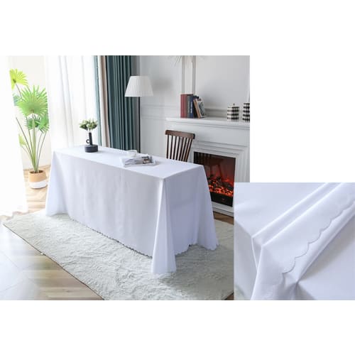 FANIVIN Polyester Tablecloth, Rectangular, Dining Table Cover, Suitable for Hotels, Restaurants, Weddings, Parties, Plain, Simple, White, Selectable S