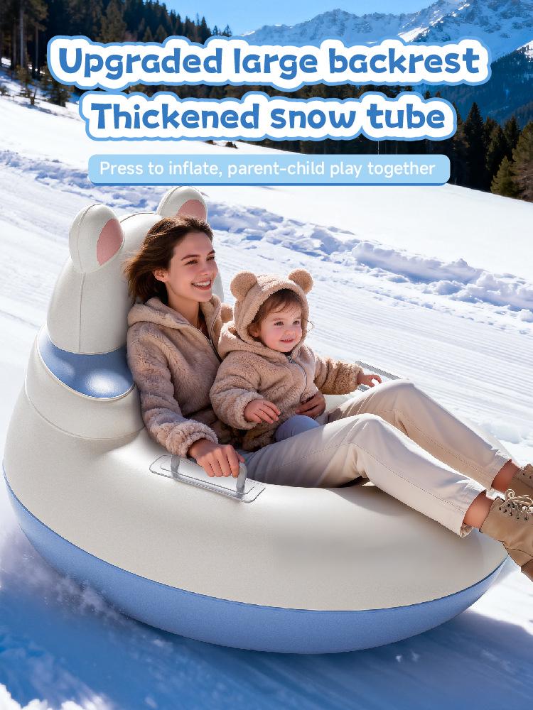 Winter Anti-Rollover Inflatable Ski Snow Ring for Kids – Portable Sliding Toy