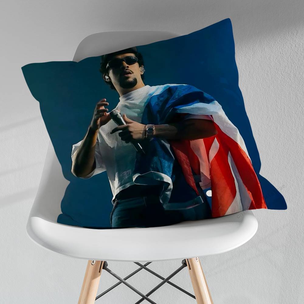 BBad Singer BBunny Throw Pillow Case Living Room Sofa Cushion Cover For Home Bedroom Decoration Protector
