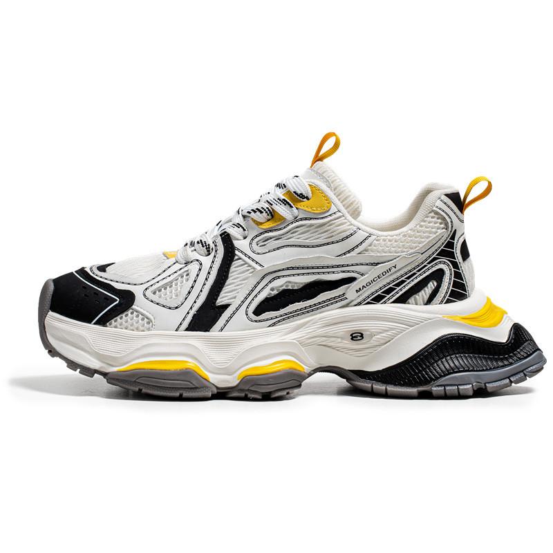 Summer mesh breathable men's shoes 2025 new trend thick-soled heightening mesh shoes sports leisure running dad shoes men