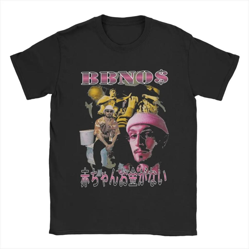 Vintage BBNO$ Vintage Bootleg T-Shirts Men Crew Neck 100% Cotton T Shirts Short Sleeve Tees Printed Clothes