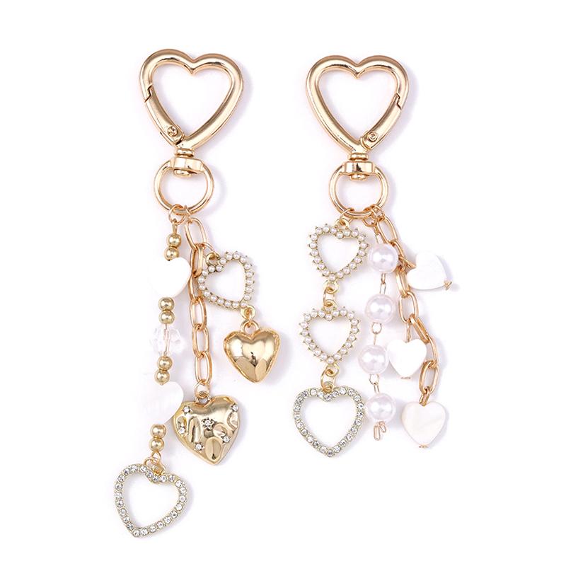 Brelok Serce z Muszli Perłowej Breloczek z Błyszczącym Sercem Wisiorek Biżuteria Dla Dziewczyny Kobiet Dekoracja Torby Prezentowej