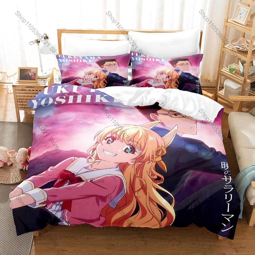 Cool Fantasy Bishoujo Magic Elf Warrior Anime Girls HD Print Bedding Set Duvet Cover + 2 Pillowcases Polyester Teen Otaku Room D