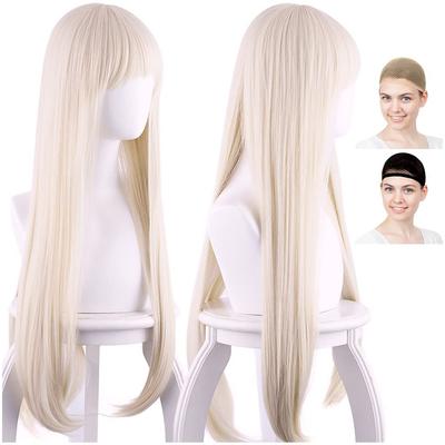 CaseEden Cosplay Wig, Full Wig, Heat Resistant, Long, 80cm, Light Gold Blonde, WIG5440