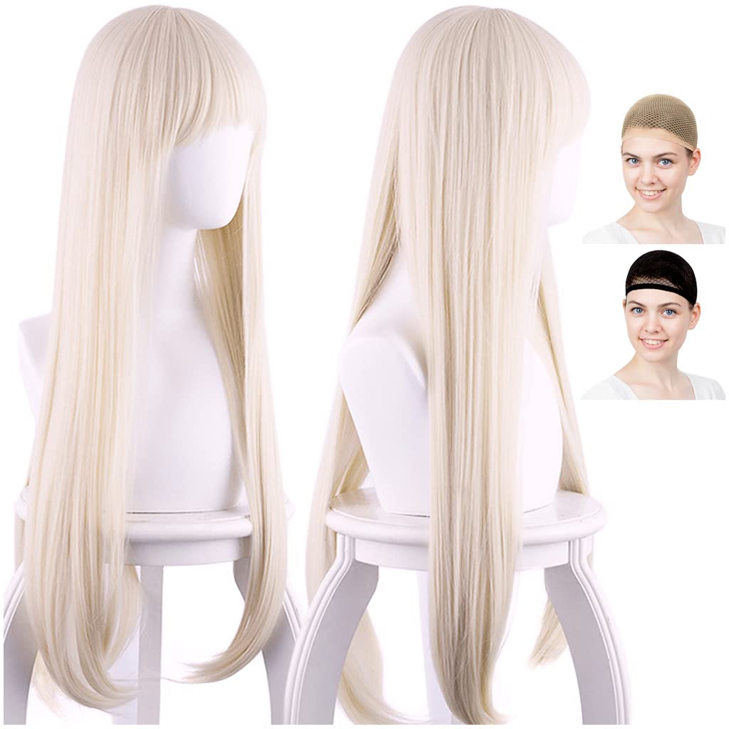 Парик Eden Cosplay Премиум Длинный 80 см Термостойкий Светло-Золотистый Блонд WIG5440