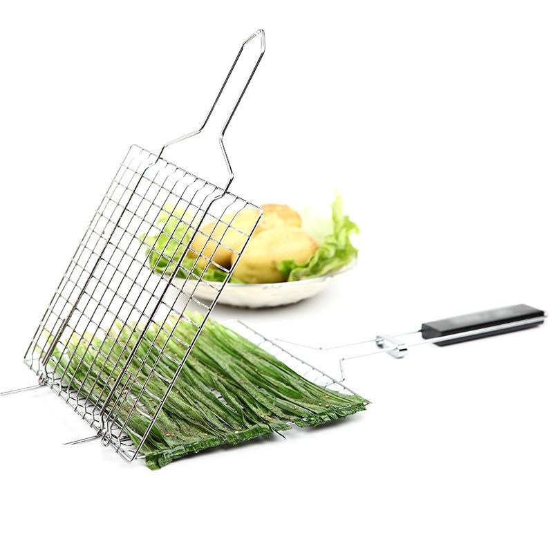 BBQ Tool Square Barbecue Rack Stainless Steel Barbecue Net Barbecue Meat Mesh Piece
