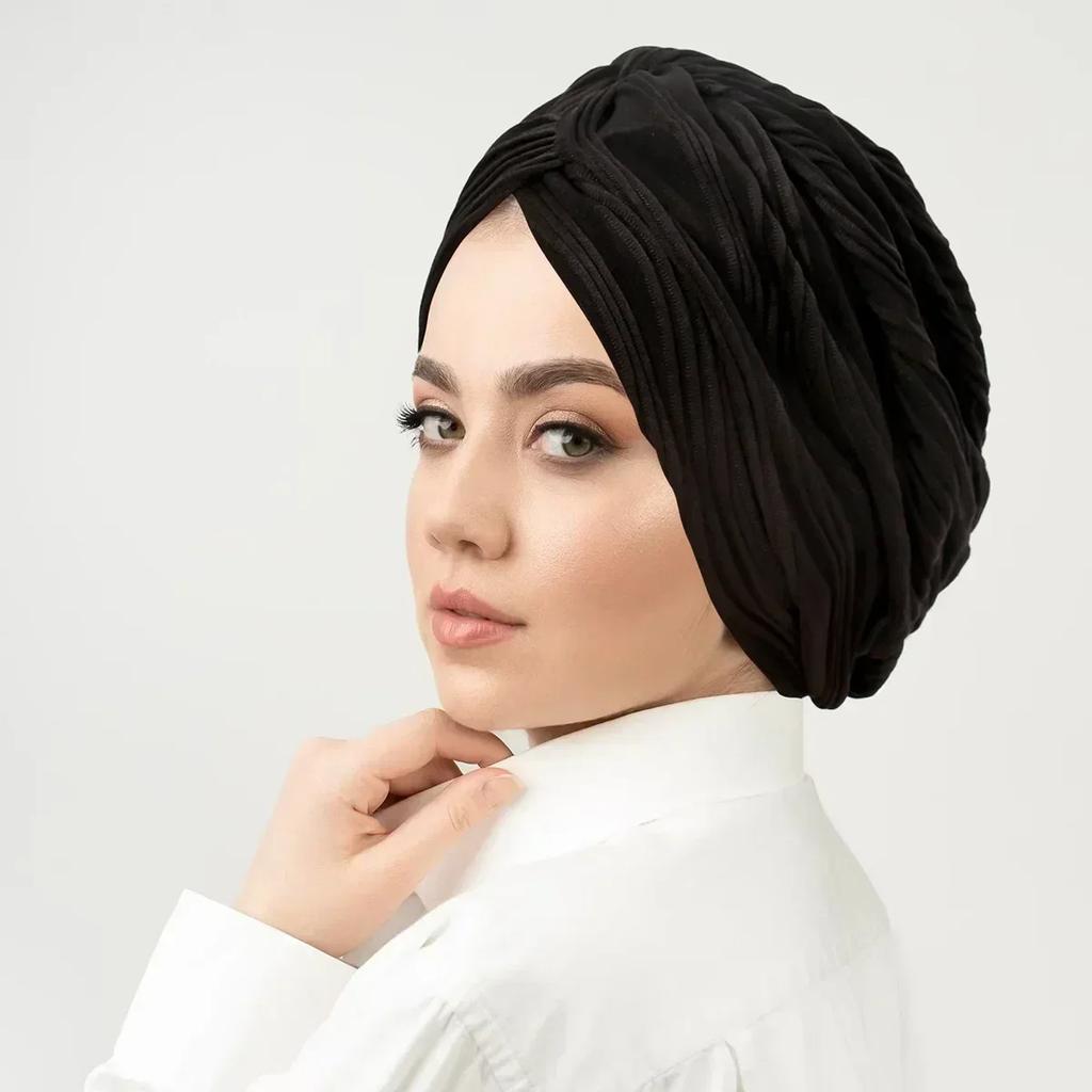 Women Sequin Knotted Turban Indian Hat Muslim Hijab Beanie Bonnet Hair Loss Headscarf Chemo Cap Headwear Bandanas Turbante Mujer