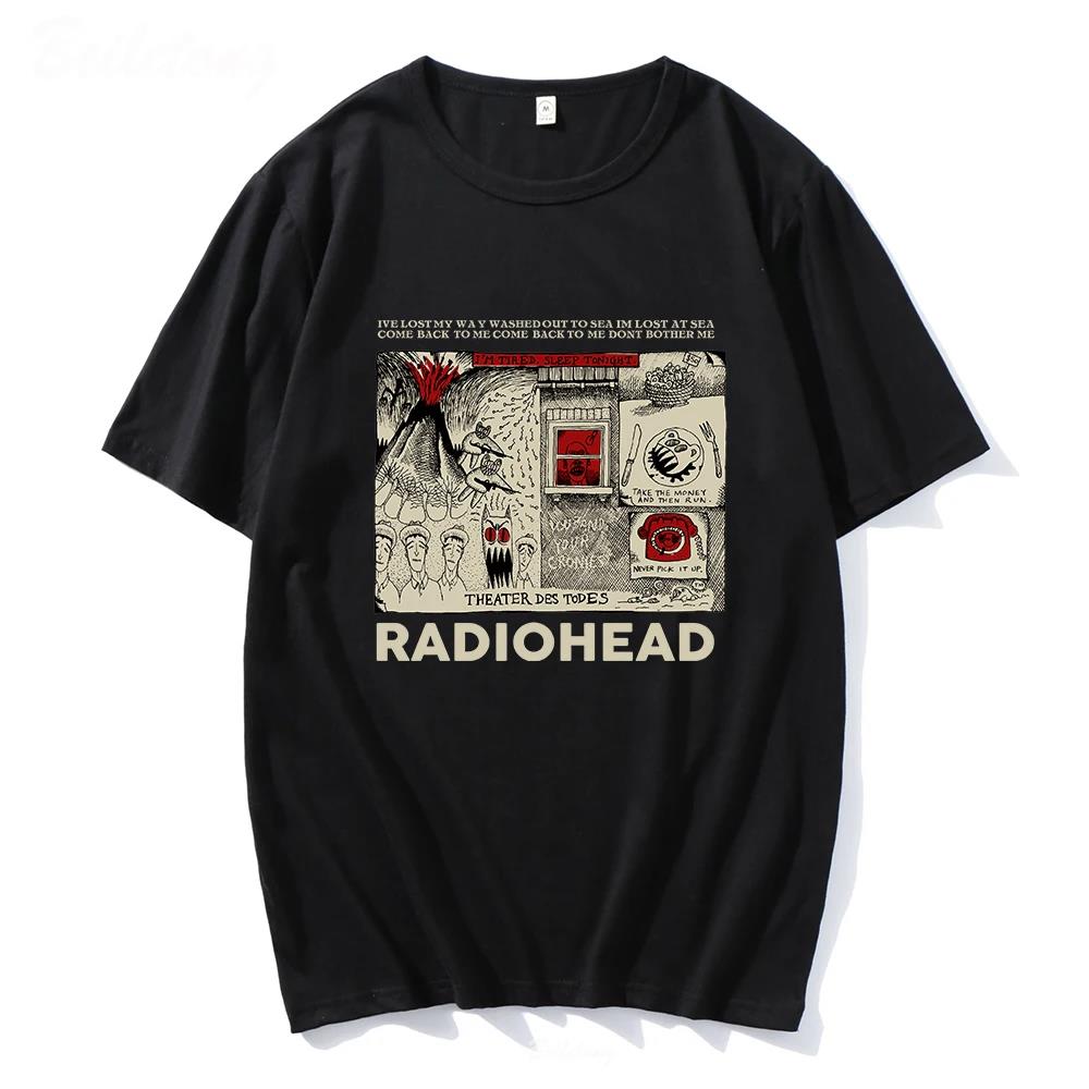 Radiohead Grafikdruck T-Shirt Hip Hop Rockband T-Shirt Mode Lässig Rundhalsausschnitt Kurzarm Übergröße T-Shirt Damen