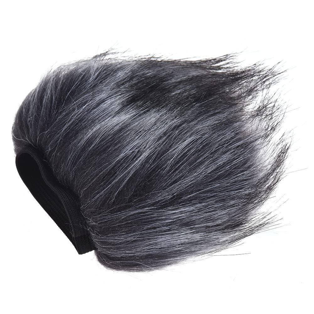 EY-M23 Faux Fur Wind Screen 12cm X 12cm for Zoom H1 H2N H4N Pro H6 D50 D100 Recorders Gray White
