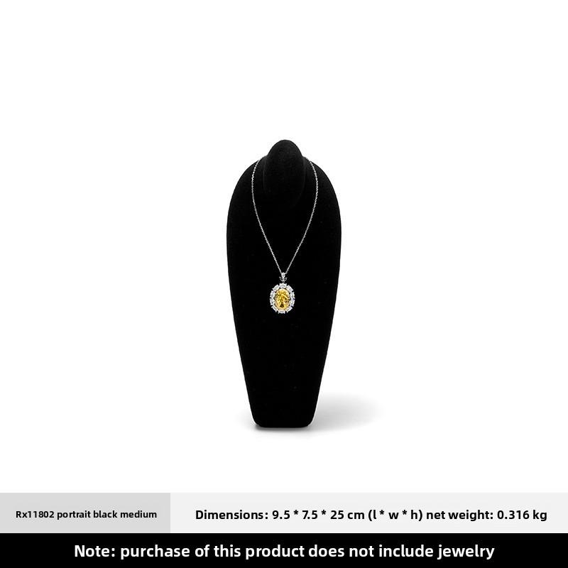 Microfiber Necklace Display Bust Mannequin Neck Jewelry Stand for Retail Counter Showcase