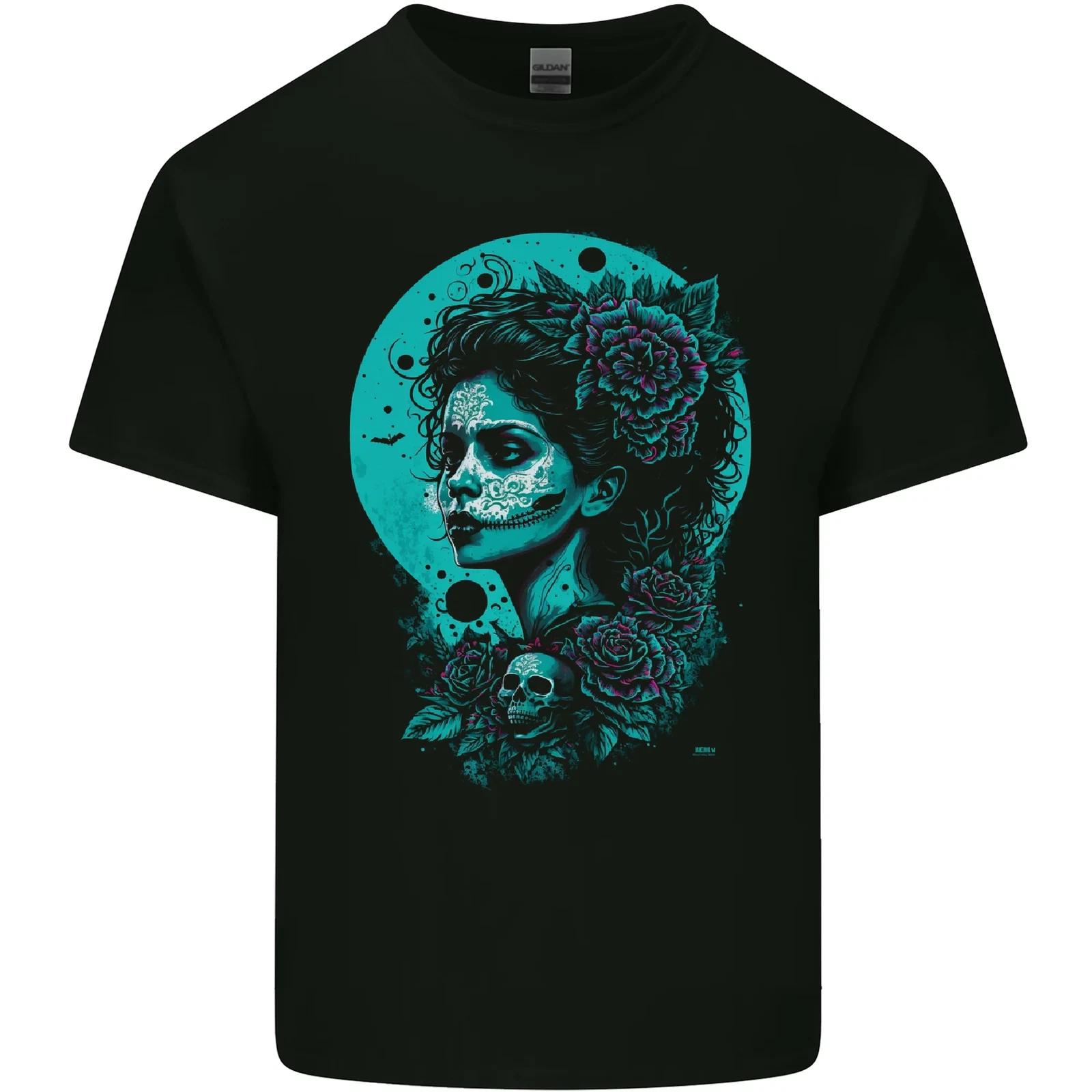 Santa Muerte Day of the Dead Skull Fantasy Kids T-Shirt Childrens S