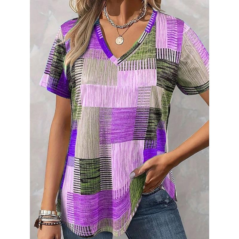 

Женская футболка блузка с графическим принтом Bohemia Vintage Western с короткими рукавами и V-образным вырезом, обычные топы, повседневная футболка с принтом, абрикосовый цвет, лето, весна XL